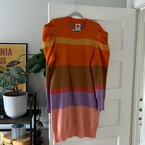 FARM Rio Anthropologie Tunic Striped Sweater Dress